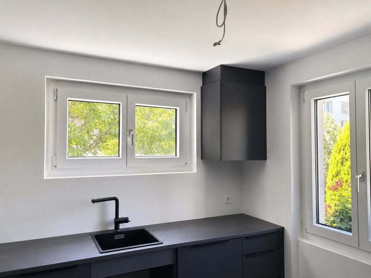 Küche nach der Renovation mit neuem Anstrich